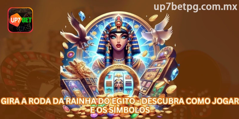 Rainha do Egito com personagens e símbolos na grade