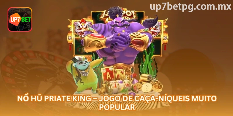 Slot Pirate King com navio, capitão e baús